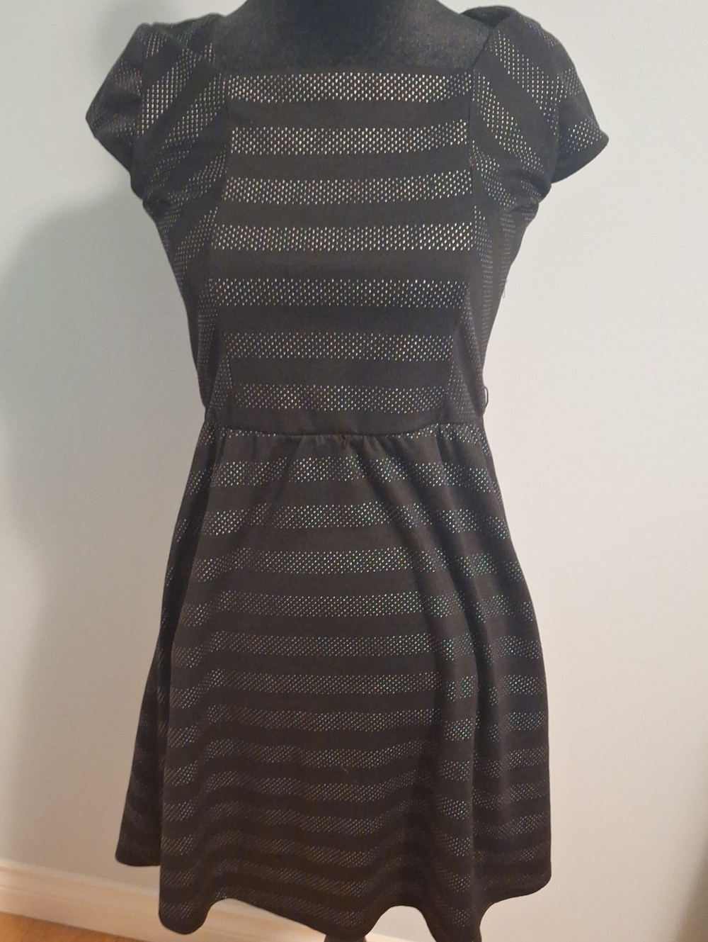 Love Your Melon Black Striped Mini Dress
